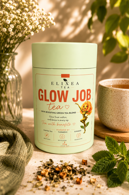 GLOW JOB. Wellness Tea. Green Tea• Tumeric• Ginger• Calendula flowers