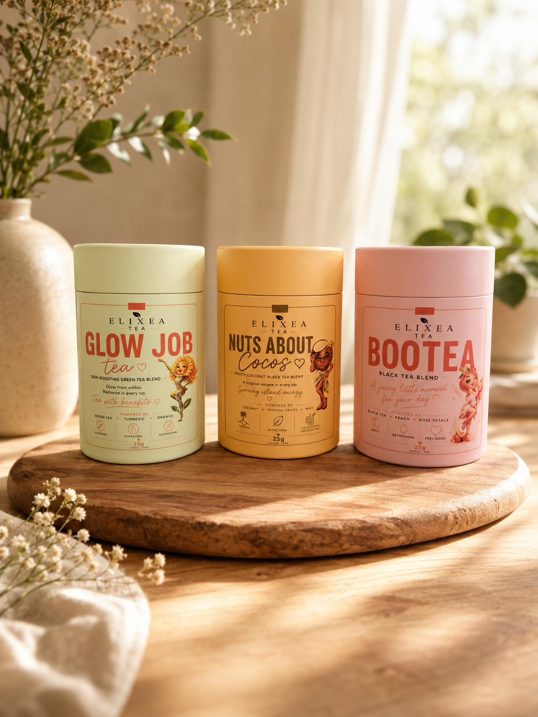Tea-Licious Trio ✨️ |Trio Gift Set with Bootea, Glow Job & Nuts About Cocos | Plus a Tea infuser