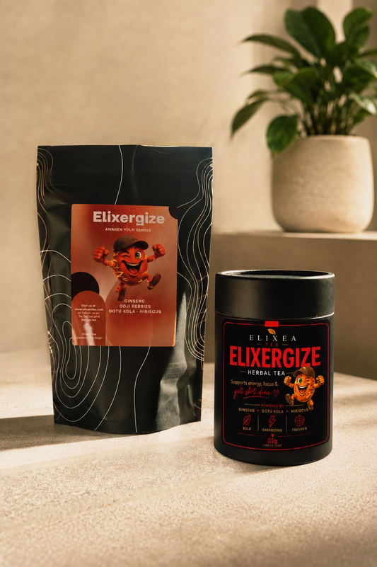 ELIXERGIZE. Energy Tea Ginseng•Goji Berry•Gotu Kola•Hibiscus