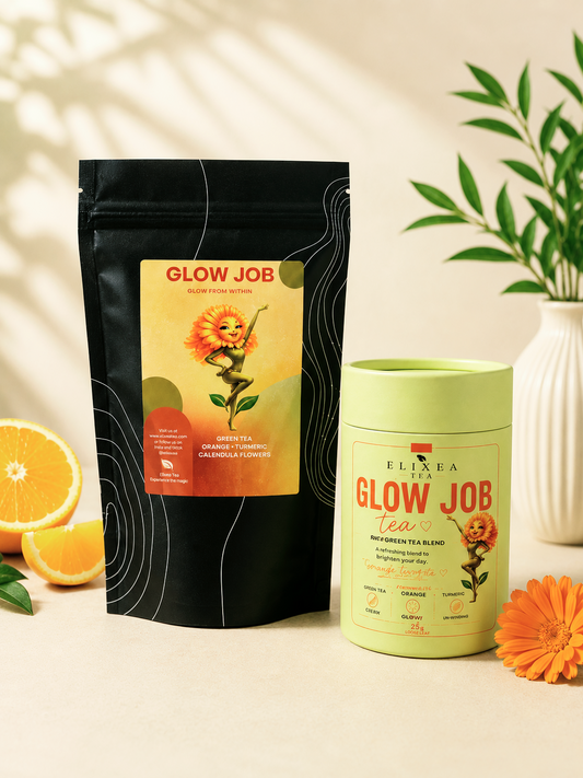 GLOW JOB. Wellness Tea. Green Tea• Tumeric• Ginger• Calendula flowers