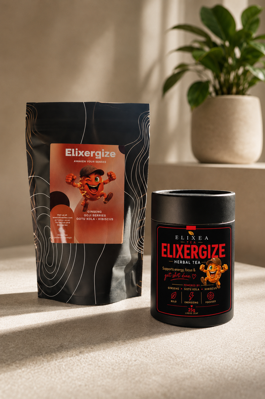 ELIXERGIZE. Energy Tea Ginseng•Goji Berry•Gotu Kola•Hibiscus