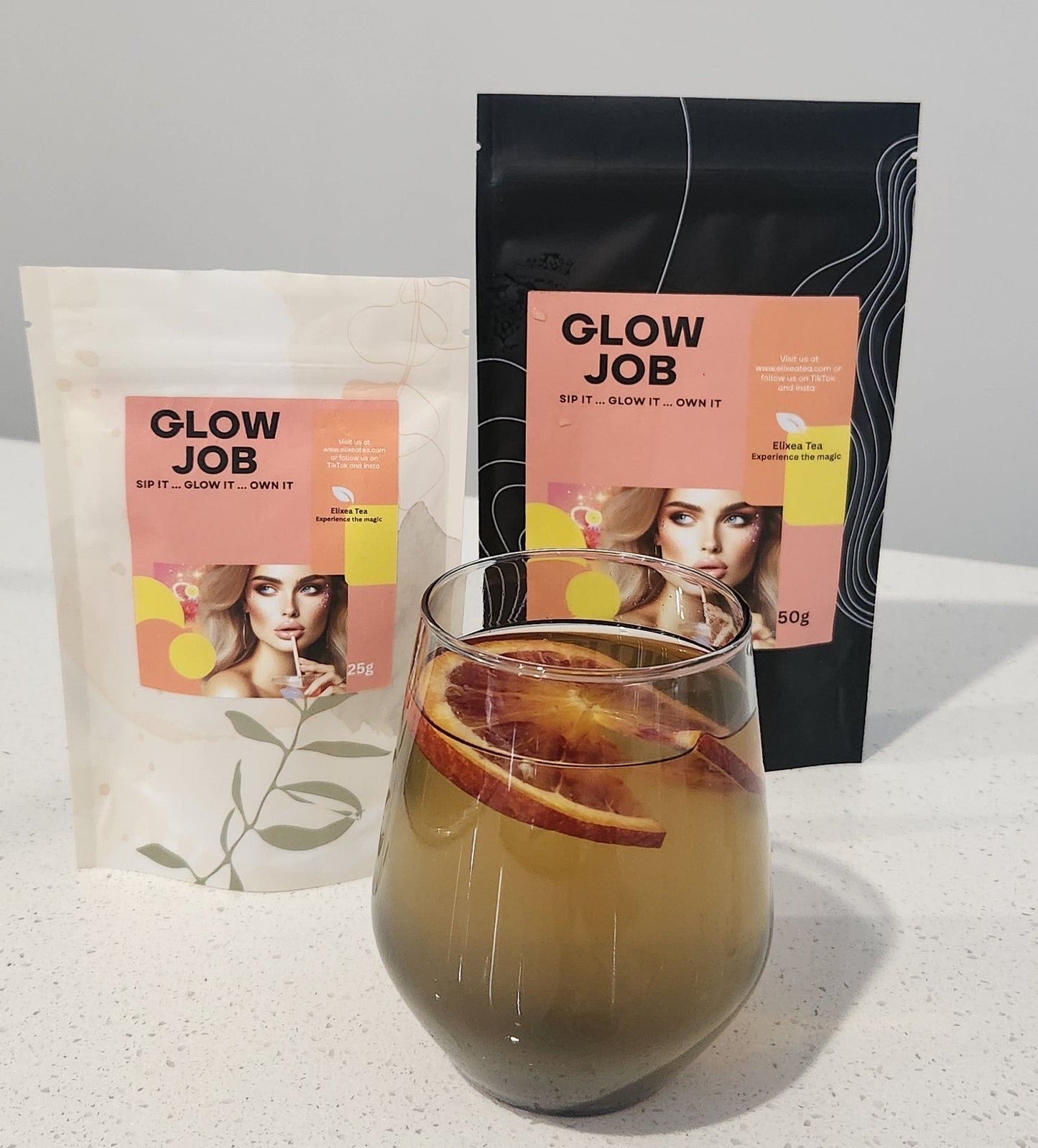 GLOW JOB. Wellness Tea. Green Tea• Tumeric• Ginger• Calendula flowers