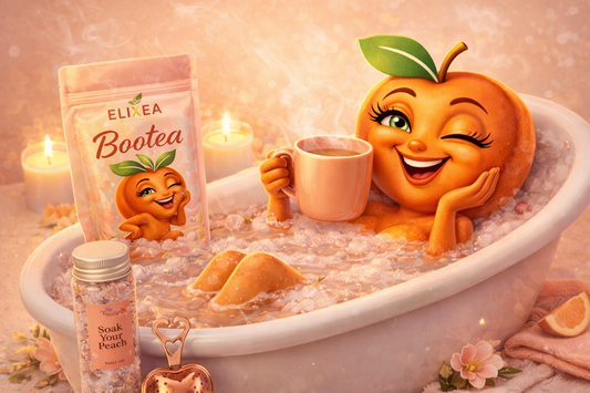 Bootea Bliss Gift Pack | Peach Tea Spa Set with Bath Salts & scented candles